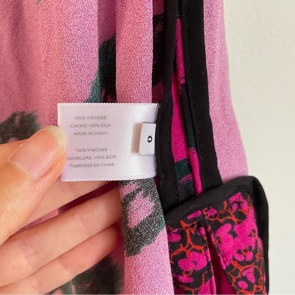 Proenza Schouler Hot Pink Ikat Mock Neck Top - Picture 14 of 16